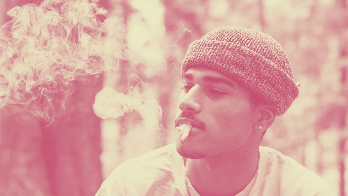 Stoner Smoking A Blunt