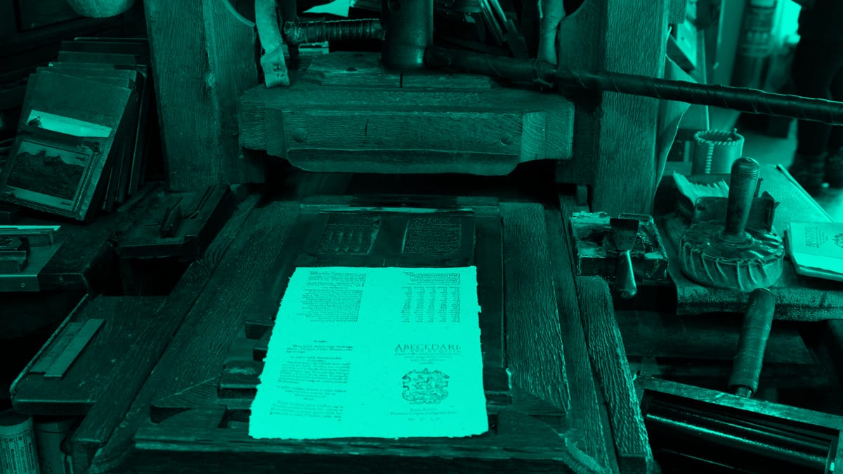 Printing Press Original Design from the Renaissance